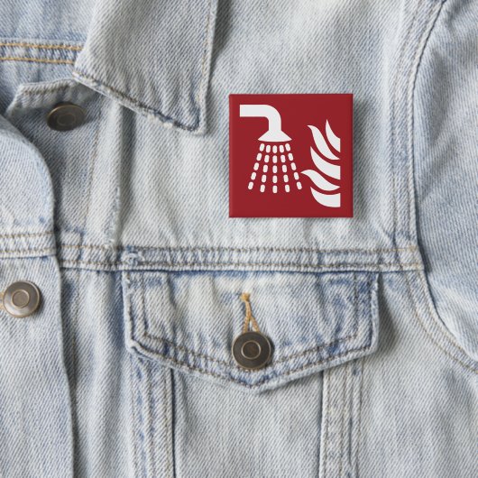 Watermist applicator veiligheidsbord vierkante button 5,1 cm (In situ)