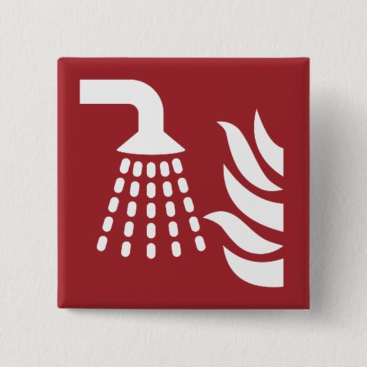 Watermist applicator veiligheidsbord vierkante button 5,1 cm (Voorkant)