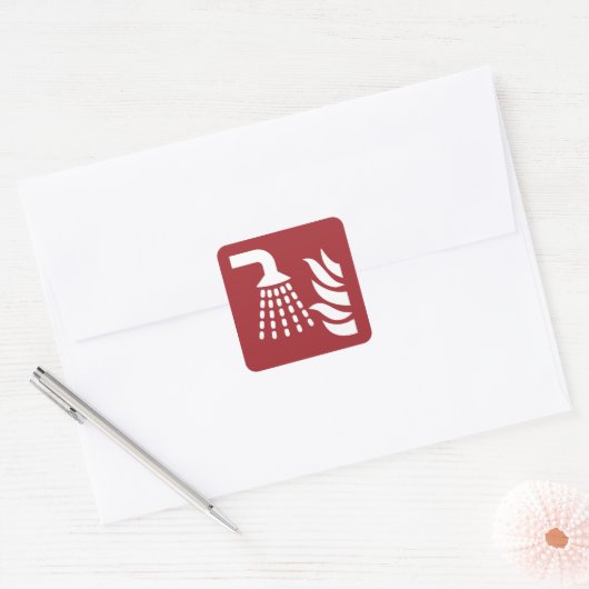 Watermist applicator veiligheidsbord vierkante sticker (Envelop)