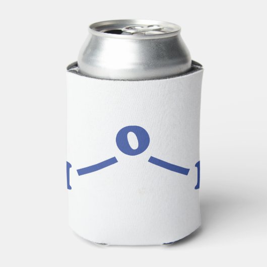 Watermoleculaire chemische formule blikjeskoeler (Blikje Voorkant)