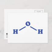 Watermoleculaire chemische formule briefkaart (Voorkant / Achterkant)