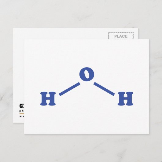 Watermoleculaire chemische formule briefkaart (Voorkant / Achterkant)