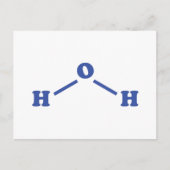 Watermoleculaire chemische formule briefkaart (Voorkant)