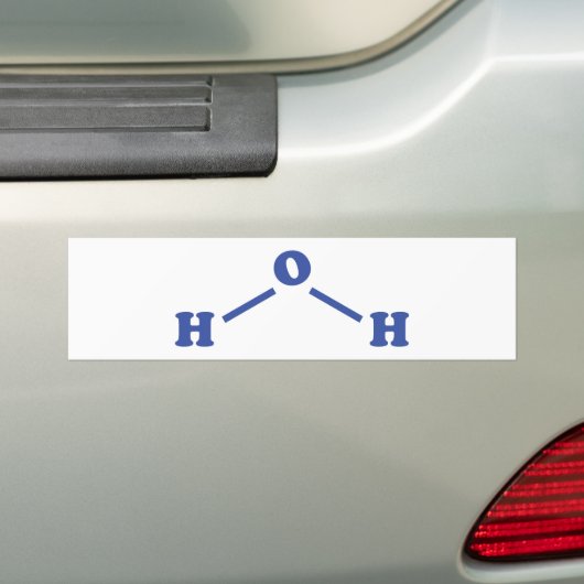Watermoleculaire chemische formule bumpersticker (Op auto)