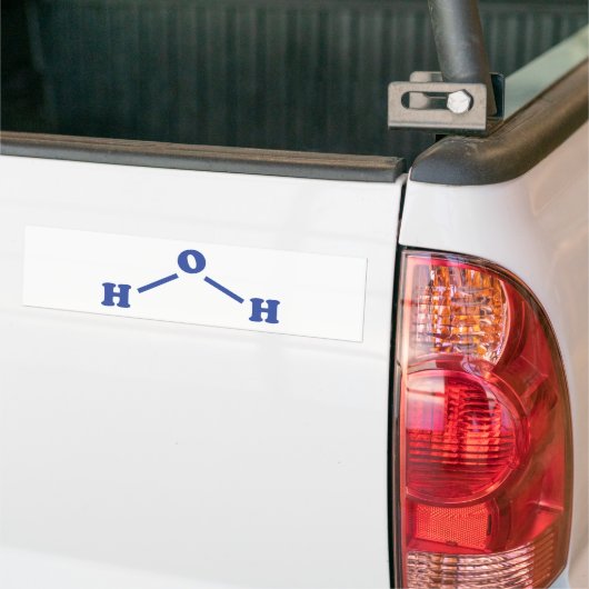 Watermoleculaire chemische formule bumpersticker (Op Truck)