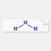 Watermoleculaire chemische formule bumpersticker (Voorkant)