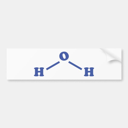 Watermoleculaire chemische formule bumpersticker (Voorkant)