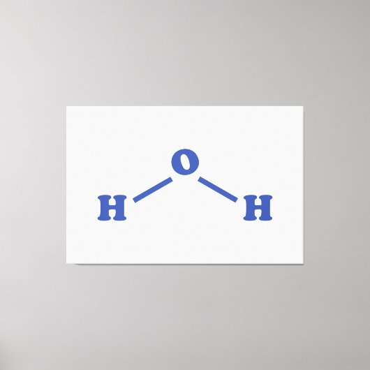 Watermoleculaire chemische formule canvas afdruk (Voorkant)