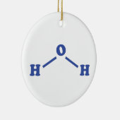 Watermoleculaire chemische formule keramisch ornament (Rechts)