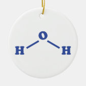 Watermoleculaire chemische formule keramisch ornament (Voorkant)