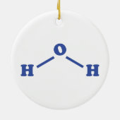 Watermoleculaire chemische formule keramisch ornament (Achterkant)