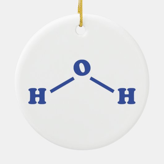 Watermoleculaire chemische formule keramisch ornament (Achterkant)