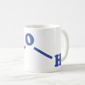 Watermoleculaire chemische formule koffiemok (Voorkant rechts)