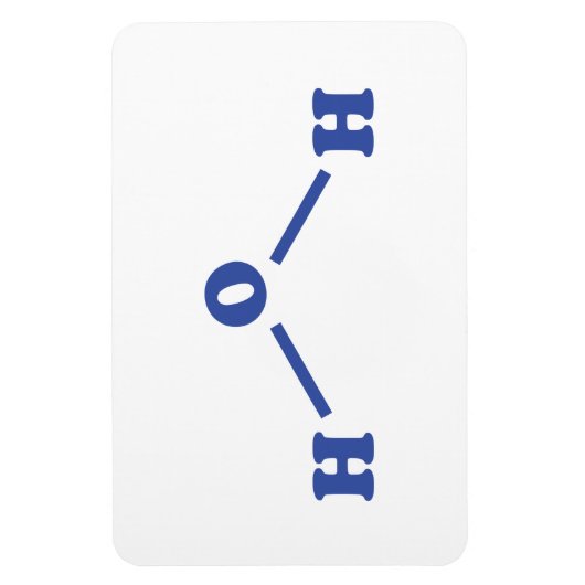 Watermoleculaire chemische formule magneet (Verticaal)