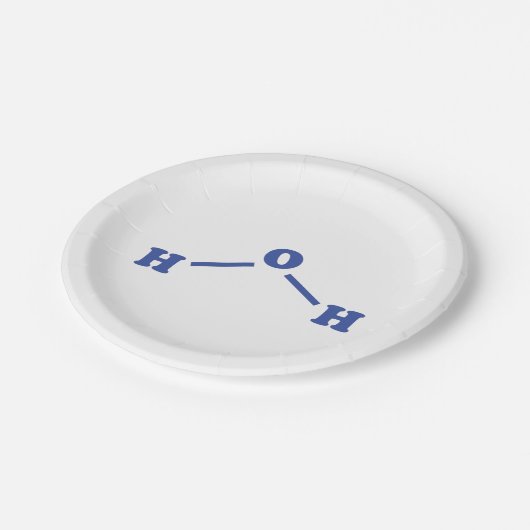 Watermoleculaire chemische formule papieren bordje (Gekanteld)