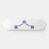 Watermoleculaire chemische formule persoonlijk skateboard (Horizontaal)
