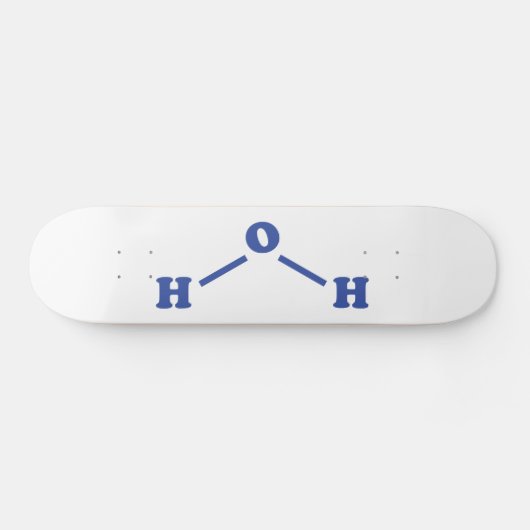 Watermoleculaire chemische formule persoonlijk skateboard (Horizontaal)