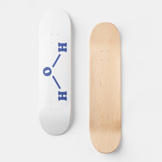 Watermoleculaire chemische formule persoonlijk skateboard (Voorkant)
