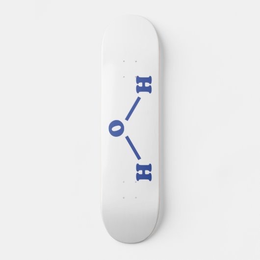 Watermoleculaire chemische formule persoonlijk skateboard (Voorkant)
