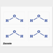 Watermoleculaire chemische formule rechthoekige sticker (Vel)