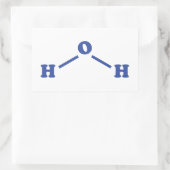Watermoleculaire chemische formule rechthoekige sticker (Tas)