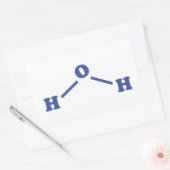 Watermoleculaire chemische formule rechthoekige sticker (Envelop)