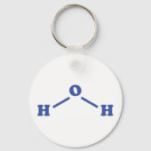 Watermoleculaire chemische formule sleutelhanger (Voorkant)