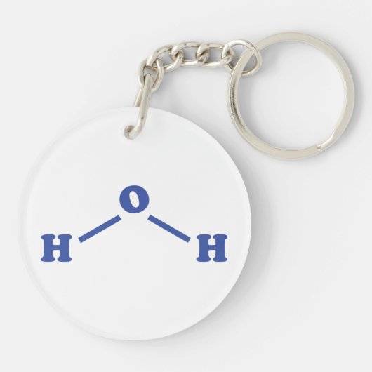 Watermoleculaire chemische formule sleutelhanger (Achterkant)