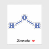 Watermoleculaire chemische formule sticker (Vel)