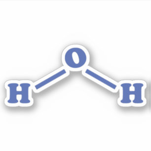 Watermoleculaire chemische formule sticker