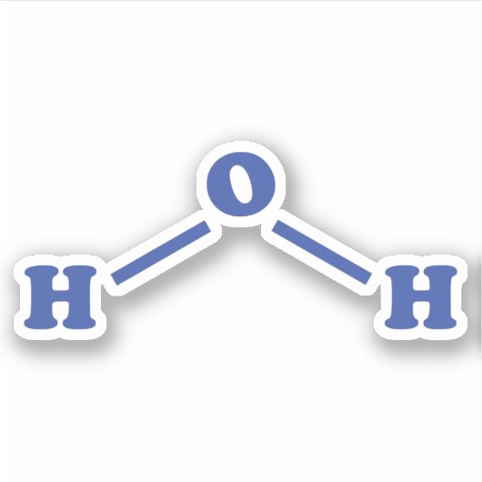Watermoleculaire chemische formule sticker (Voorkant)