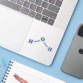 Watermoleculaire chemische formule sticker (Laptop met iPhone)