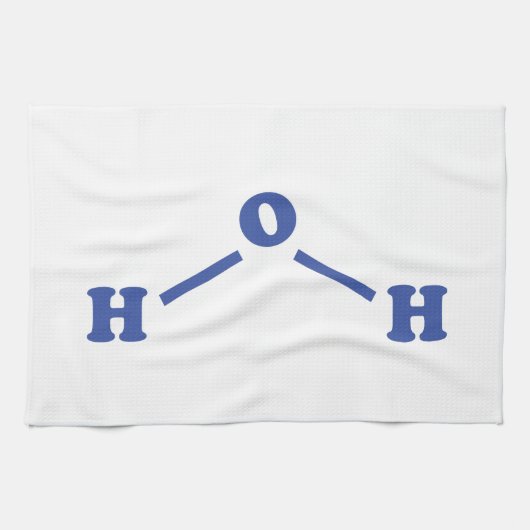 Watermoleculaire chemische formule theedoek (Horizontaal)