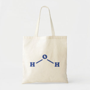 Watermoleculaire chemische formule tote bag