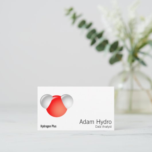 Watermolecule H2O Visitekaartje (Staand voorkant)