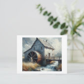 Watermolen,  briefkaart (Staand voorkant)