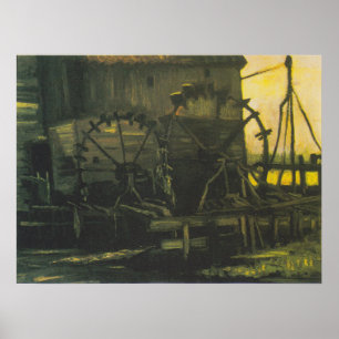 Watermolen in Gennep 3 Retro stijl kunst Poster