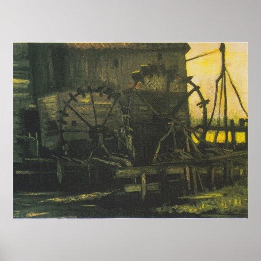 Watermolen in Gennep 3 | Retro stijl kunst Poster (Voorkant)