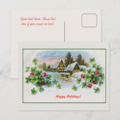 watermolen klavertjevier feestdagenkaart (Voorkant / Achterkant)