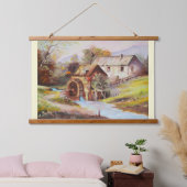 Watermolen op het platteland hangend wandkleed (Slaapkamer)