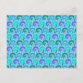 Wateroceaangolven in blauw Nautical Beach Pattern Briefkaart (Voorkant)