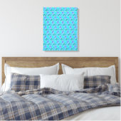Wateroceaangolven in blauw Nautical Beach Pattern Canvas Afdruk (Insitu (Slaapkamer))