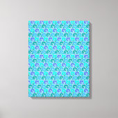 Wateroceaangolven in blauw Nautical Beach Pattern Canvas Afdruk (Voorkant)