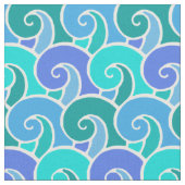 Wateroceaangolven in blauw Nautical Beach Pattern Stof (Close Up)