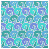 Wateroceaangolven in blauw Nautical Beach Pattern Stof (Swatch)