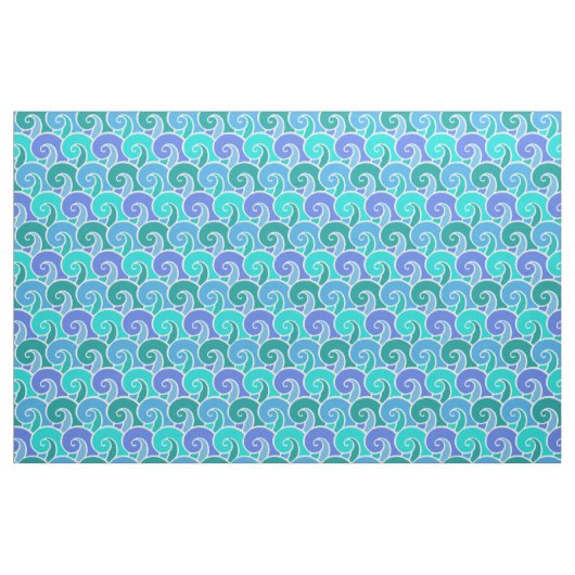 Wateroceaangolven in blauw Nautical Beach Pattern Stof (Fat Quarter)