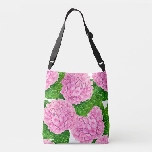 Waterolieringspatroon van hydrangea crossbody tas (Achterkant)