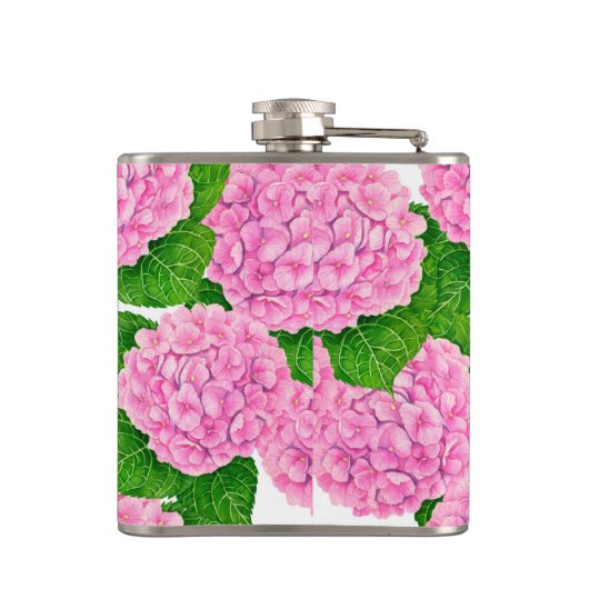 Waterolieringspatroon van hydrangea heupfles (Achterkant)