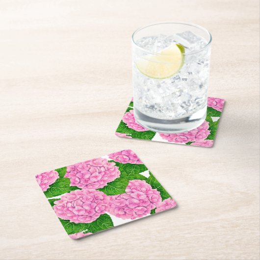 Waterolieringspatroon van hydrangea kartonnen onderzetters (Insitu)