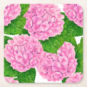 Waterolieringspatroon van hydrangea kartonnen onderzetters (Voorkant)